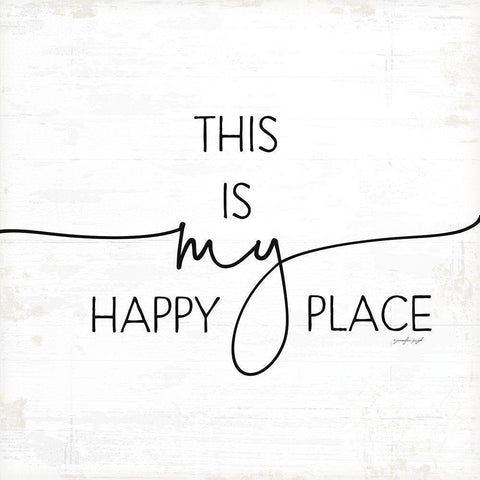 This is My Happy Place Black Modern Wood Framed Art Print with Double Matting by Pugh, Jennifer