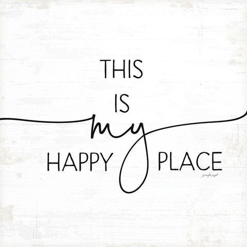 This is My Happy Place White Modern Wood Framed Art Print by Pugh, Jennifer