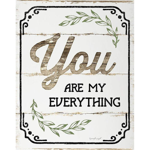 You Are My Everything Gold Ornate Wood Framed Art Print with Double Matting by Pugh, Jennifer