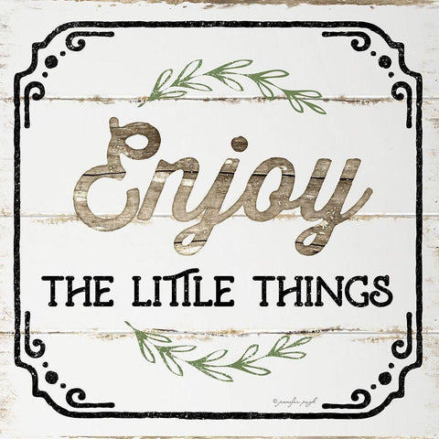 Enjoy the Little Things Black Ornate Wood Framed Art Print with Double Matting by Pugh, Jennifer