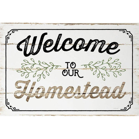 Welcome to Our Homestead Black Modern Wood Framed Art Print with Double Matting by Pugh, Jennifer