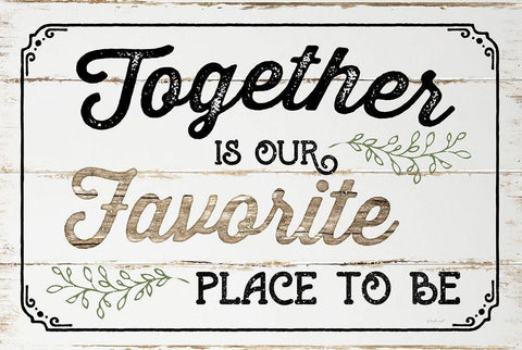 Together is Our Favorite White Modern Wood Framed Art Print with Double Matting by Pugh, Jennifer