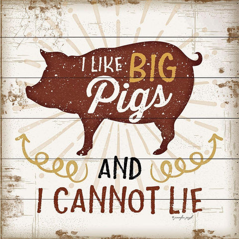 Big Pigs Black Modern Wood Framed Art Print with Double Matting by Pugh, Jennifer