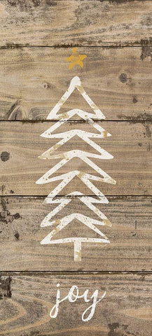 Christmas Tree I White Modern Wood Framed Art Print with Double Matting by Pugh, Jennifer