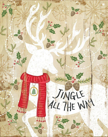 Jingle All the Way Distressed Black Ornate Wood Framed Art Print with Double Matting by Pugh, Jennifer