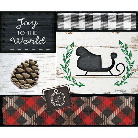 Joy to the World Gold Ornate Wood Framed Art Print with Double Matting by Pugh, Jennifer