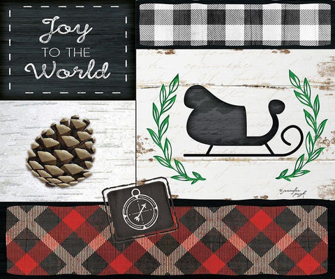 Joy to the World White Modern Wood Framed Art Print with Double Matting by Pugh, Jennifer