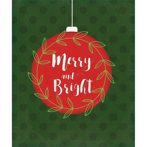 Merry and Bright Black Modern Wood Framed Art Print by Pugh, Jennifer