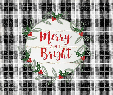 Merry and Bright White Modern Wood Framed Art Print with Double Matting by Pugh, Jennifer