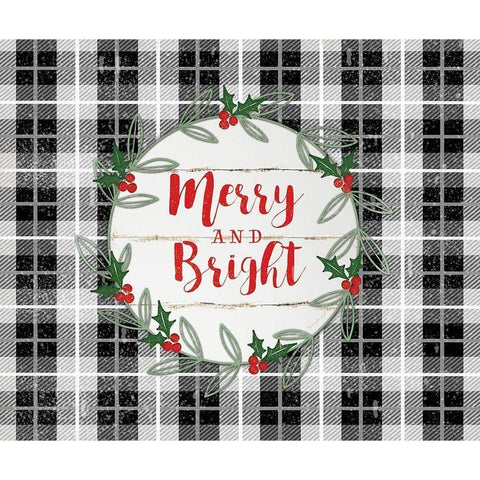 Merry and Bright Black Modern Wood Framed Art Print with Double Matting by Pugh, Jennifer