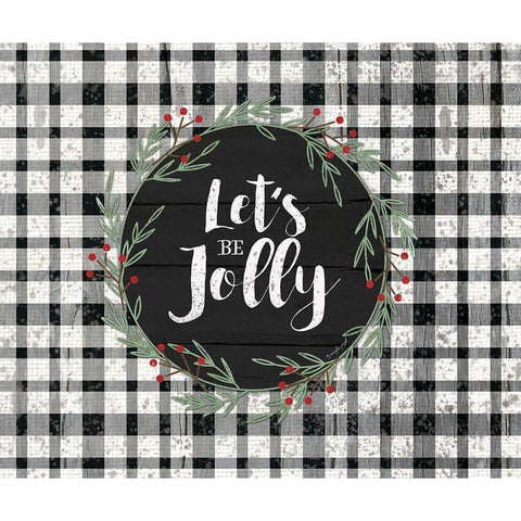 Lets Be Jolly Black Modern Wood Framed Art Print by Pugh, Jennifer