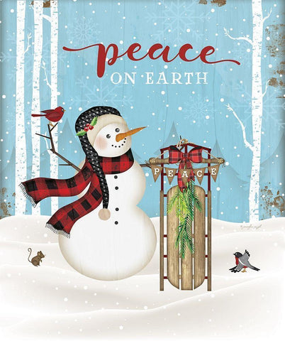 Peace on Earth White Modern Wood Framed Art Print with Double Matting by Pugh, Jennifer