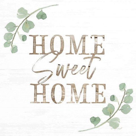 Home Sweet Home White Modern Wood Framed Art Print with Double Matting by Pugh, Jennifer