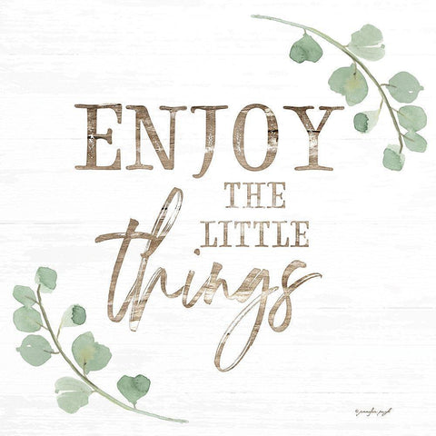 Enjoy the Little Things White Modern Wood Framed Art Print by Pugh, Jennifer