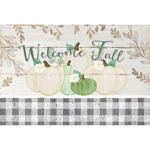 Welcome Fall Gold Ornate Wood Framed Art Print with Double Matting by Pugh, Jennifer