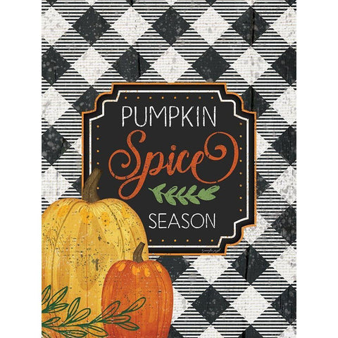 Pumpkin Spice Season Black Modern Wood Framed Art Print with Double Matting by Pugh, Jennifer