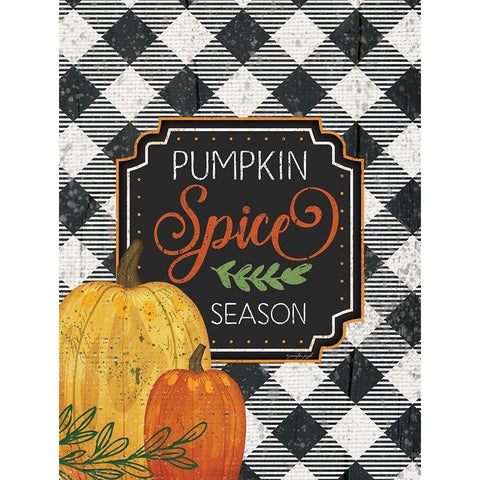Pumpkin Spice Season Black Modern Wood Framed Art Print by Pugh, Jennifer