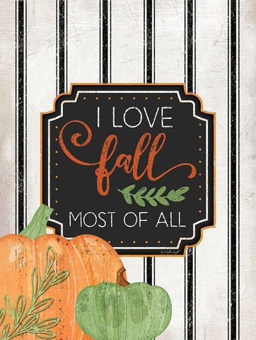 I Love Fall Most of All Black Ornate Wood Framed Art Print with Double Matting by Pugh, Jennifer