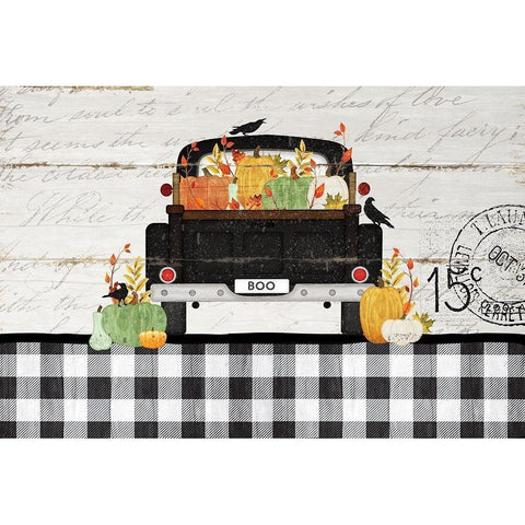 Halloween Truck II Black Modern Wood Framed Art Print with Double Matting by Pugh, Jennifer