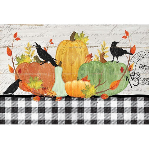 Pumpkins White Modern Wood Framed Art Print by Pugh, Jennifer