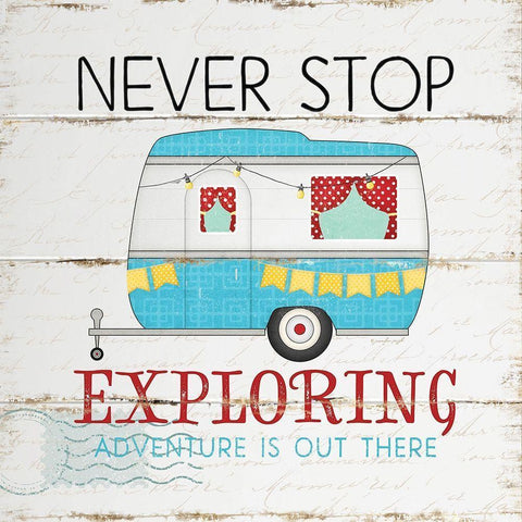Never Stop Exploring Gold Ornate Wood Framed Art Print with Double Matting by Pugh, Jennifer