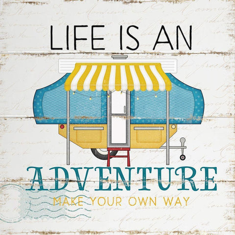 Life is an Adventure Black Ornate Wood Framed Art Print with Double Matting by Pugh, Jennifer