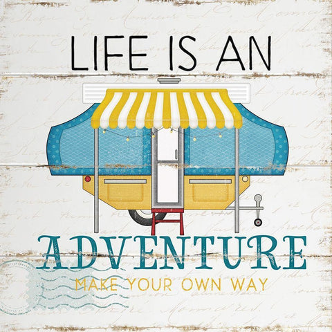 Life is an Adventure White Modern Wood Framed Art Print with Double Matting by Pugh, Jennifer