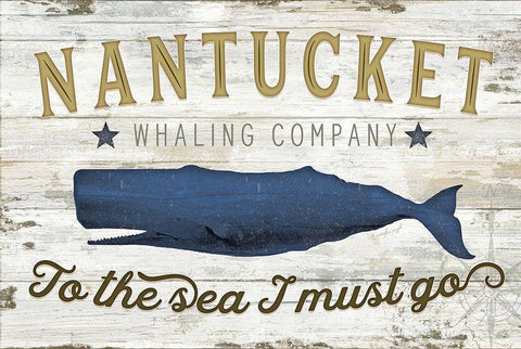 Nantucket Whaling Co. White Modern Wood Framed Art Print with Double Matting by Pugh, Jennifer