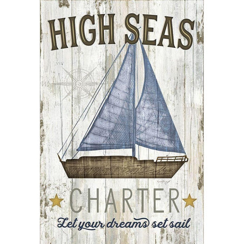 High Seas Charter White Modern Wood Framed Art Print by Pugh, Jennifer