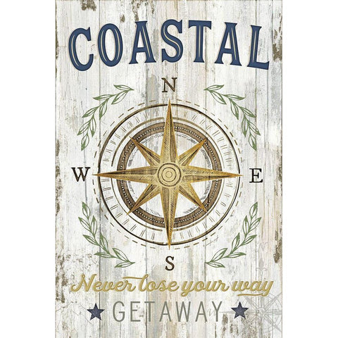 Coastal Getaway Gold Ornate Wood Framed Art Print with Double Matting by Pugh, Jennifer