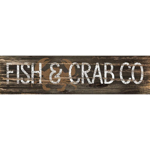 Fish and Crab Co. White Modern Wood Framed Art Print by Pugh, Jennifer
