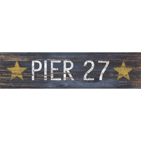 Pier 27 Black Modern Wood Framed Art Print with Double Matting by Pugh, Jennifer