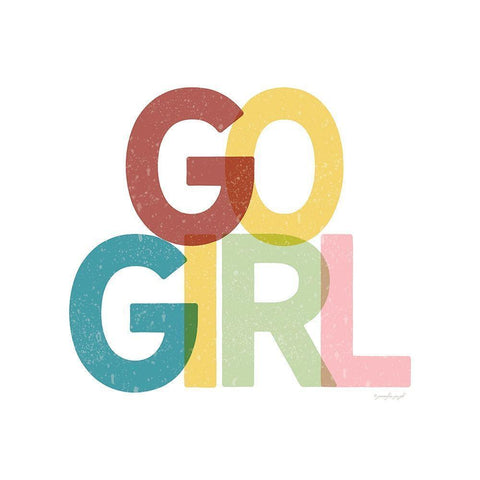 Go Girl Black Modern Wood Framed Art Print with Double Matting by Pugh, Jennifer