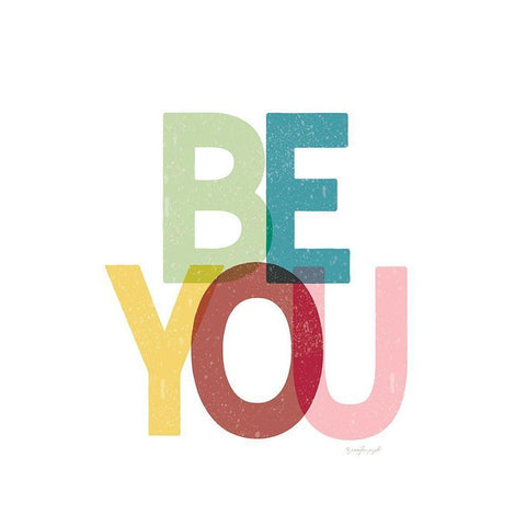 Be You White Modern Wood Framed Art Print by Pugh, Jennifer