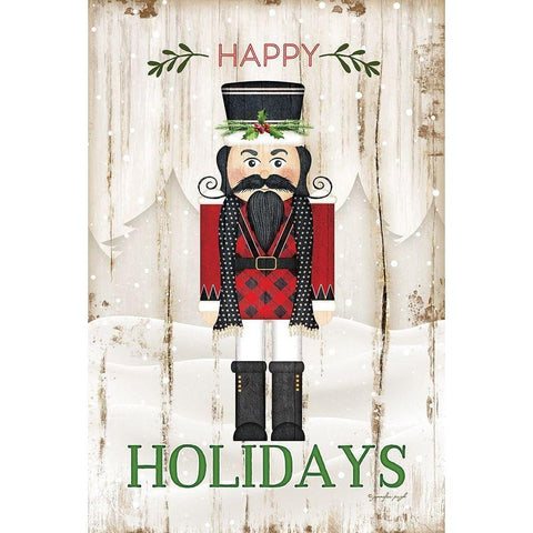 Happy Holidays White Modern Wood Framed Art Print by Pugh, Jennifer