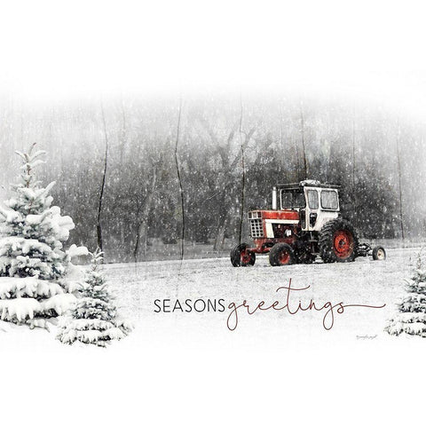 Seasons Greetings White Modern Wood Framed Art Print by Pugh, Jennifer