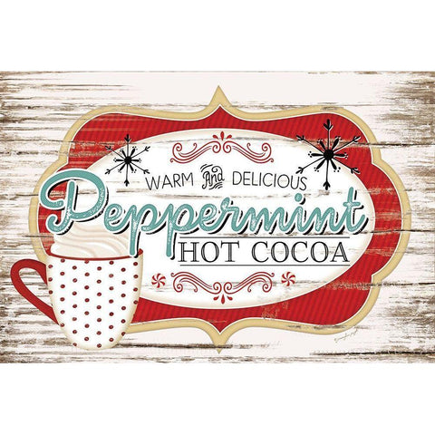Peppermint Hot Cocoa Black Modern Wood Framed Art Print with Double Matting by Pugh, Jennifer