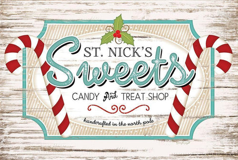 St. Nicks Sweets Black Ornate Wood Framed Art Print with Double Matting by Pugh, Jennifer