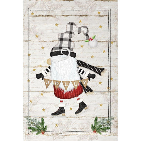 Jolly Gnome Black Modern Wood Framed Art Print by Pugh, Jennifer