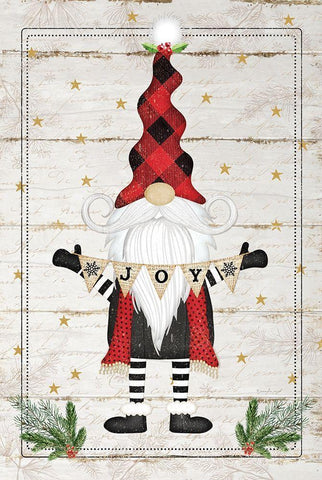 Gnome Joy Black Ornate Wood Framed Art Print with Double Matting by Pugh, Jennifer