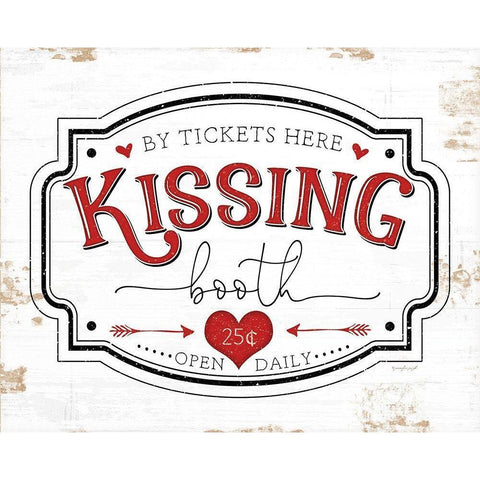 Kissing Booth White Modern Wood Framed Art Print by Pugh, Jennifer