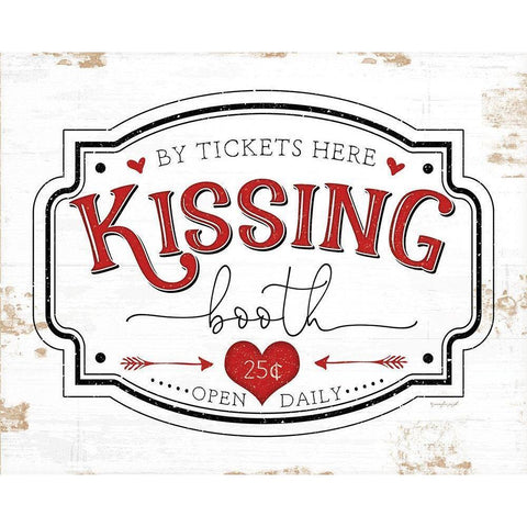 Kissing Booth Black Modern Wood Framed Art Print with Double Matting by Pugh, Jennifer