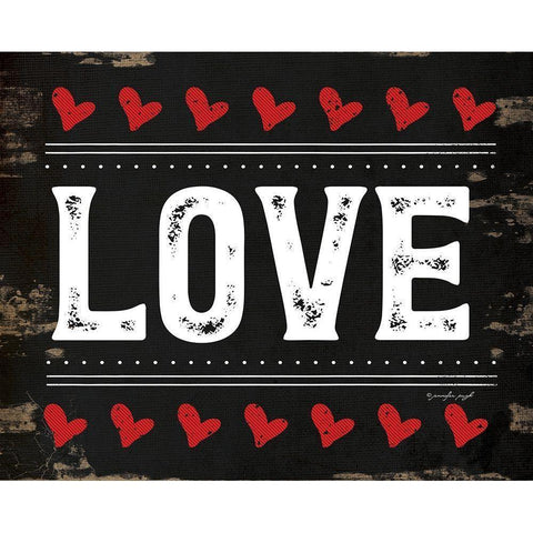 Love White Modern Wood Framed Art Print by Pugh, Jennifer