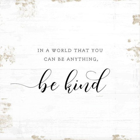 Be Kind White Modern Wood Framed Art Print by Pugh, Jennifer