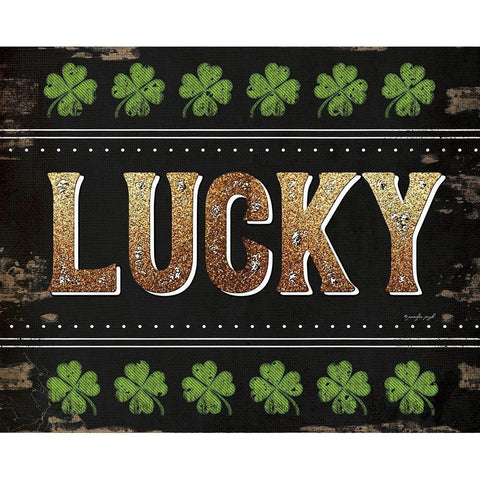 Lucky White Modern Wood Framed Art Print by Pugh, Jennifer