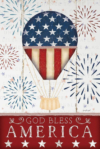 God Bless America Black Ornate Wood Framed Art Print with Double Matting by Pugh, Jennifer