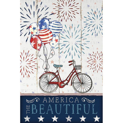 America the Beautiful Black Modern Wood Framed Art Print with Double Matting by Pugh, Jennifer