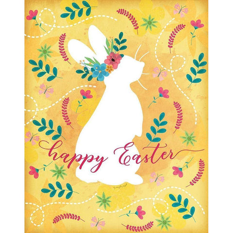 Happy Easter White Modern Wood Framed Art Print by Pugh, Jennifer