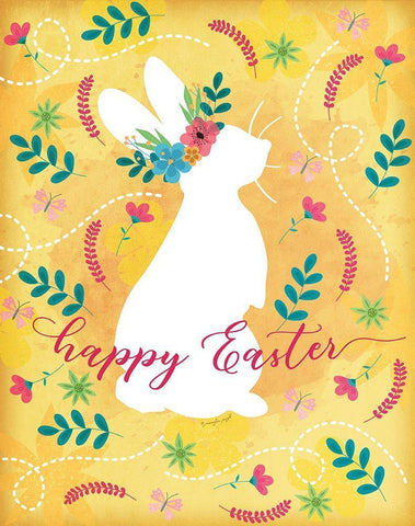 Happy Easter White Modern Wood Framed Art Print with Double Matting by Pugh, Jennifer