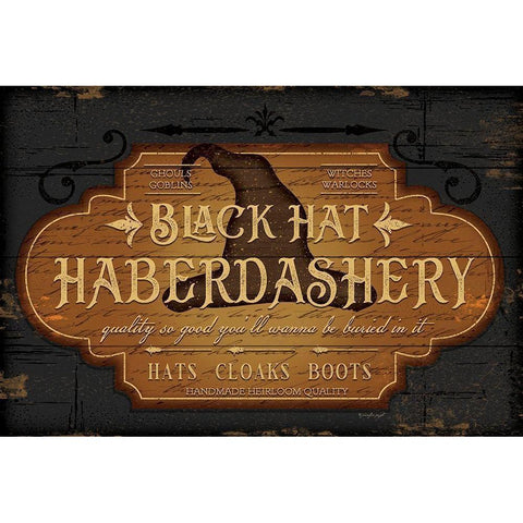 Haberdashery Black Modern Wood Framed Art Print by Pugh, Jennifer